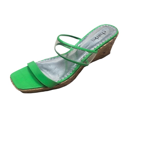 Charles by Charles David Green Cork Wedges 7 - 7.5 - Picture 1 of 11